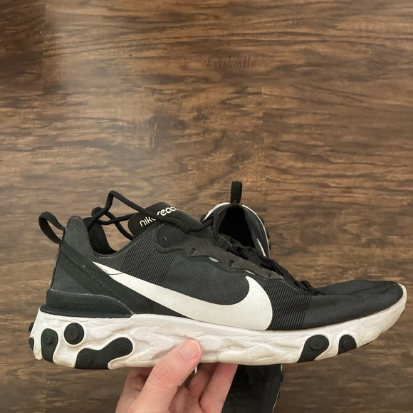 Nike React Element 55 Running Sneaker Mens US Size 9.5 Shoes - Black BQ6166-003 - Picture 3 of 5